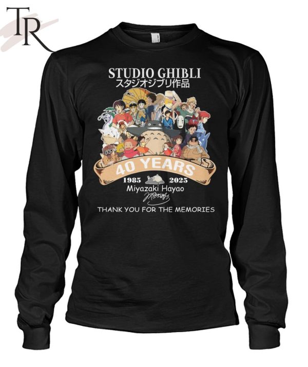 Studio Ghibli 40 Years 1985 – 2025 Miyazaki Hayao Thank You For The Memories T-Shirt