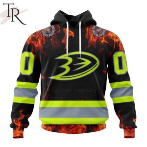 Personalized NHL Anaheim Ducks Special Design Honoring Firefighters Hoodie