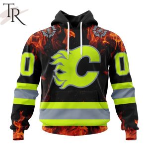 Personalized NHL Calgary Flames Special Design Honoring Firefighters Hoodie