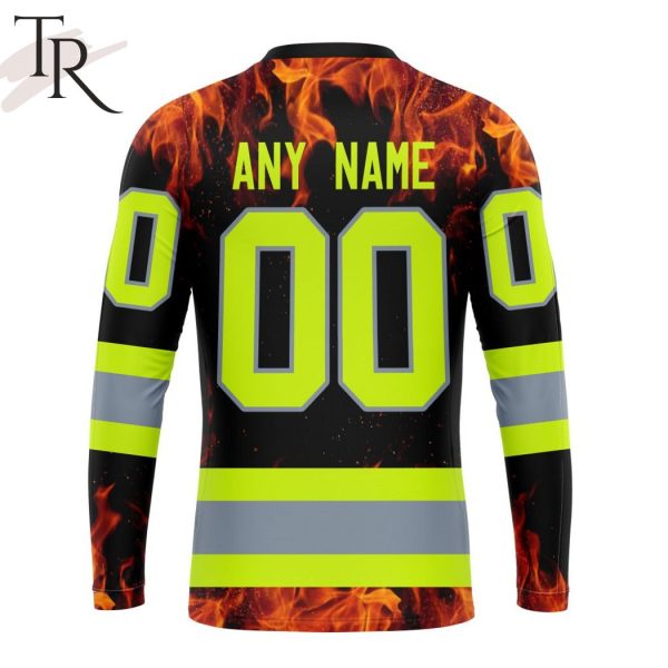 Personalized NHL Calgary Flames Special Design Honoring Firefighters Hoodie