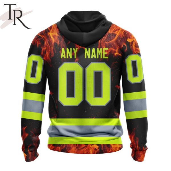 Personalized NHL Chicago Blackhawks Special Design Honoring Firefighters Hoodie