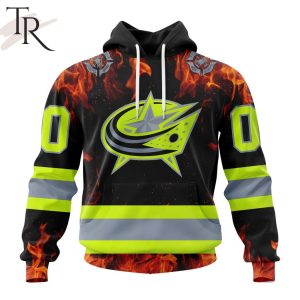 Personalized NHL Columbus Blue Jackets Special Design Honoring Firefighters Hoodie