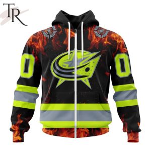 Personalized NHL Columbus Blue Jackets Special Design Honoring Firefighters Hoodie