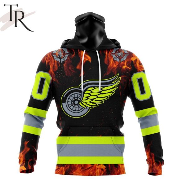 Personalized NHL Detroit Red Wings Special Design Honoring Firefighters Hoodie
