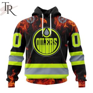 Personalized NHL Edmonton Oilers Special Design Honoring Firefighters Hoodie