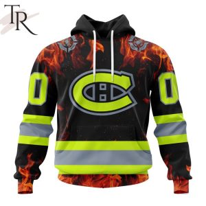 Personalized NHL Montreal Canadiens Special Design Honoring Firefighters Hoodie