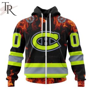 Personalized NHL Montreal Canadiens Special Design Honoring Firefighters Hoodie