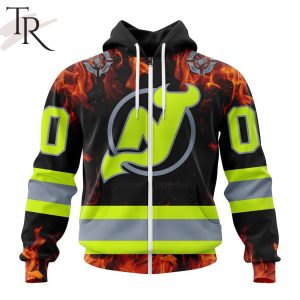 Personalized NHL New Jersey Devils Special Design Honoring Firefighters Hoodie