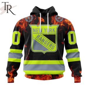 Personalized NHL New York Rangers Special Design Honoring Firefighters Hoodie