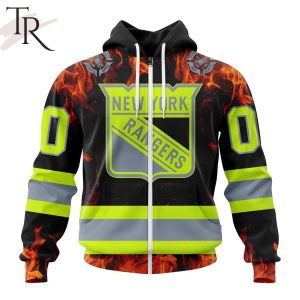 Personalized NHL New York Rangers Special Design Honoring Firefighters Hoodie