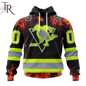 Personalized NHL Pittsburgh Penguins Special Design Honoring Firefighters Hoodie