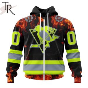Personalized NHL Pittsburgh Penguins Special Design Honoring Firefighters Hoodie