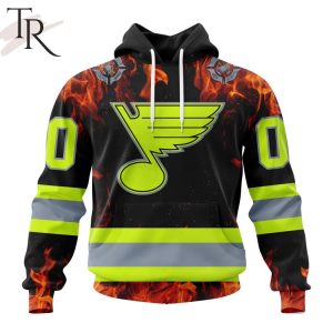Personalized NHL St. Louis Blues Special Design Honoring Firefighters Hoodie