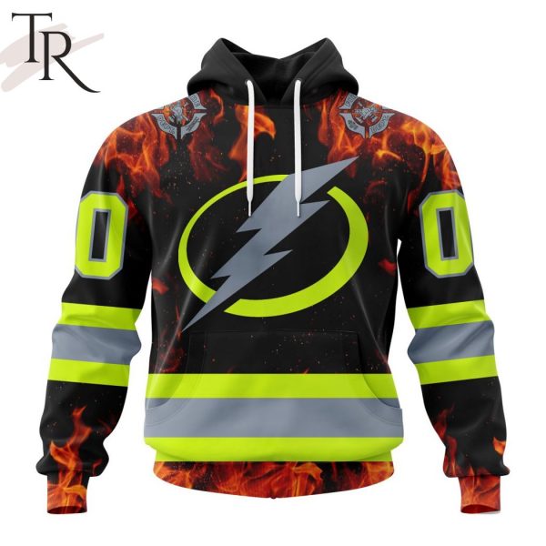 Personalized NHL Tampa Bay Lightning Special Design Honoring Firefighters Hoodie