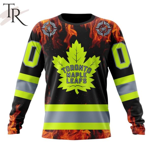 Personalized NHL Toronto Maple Leafs Special Design Honoring Firefighters Hoodie