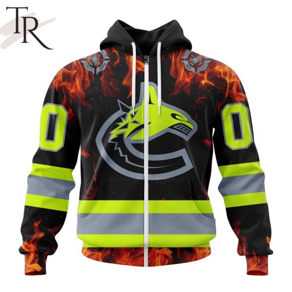 Personalized NHL Vancouver Canucks Special Design Honoring Firefighters Hoodie