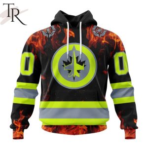 Personalized NHL Winnipeg Jets Special Design Honoring Firefighters Hoodie