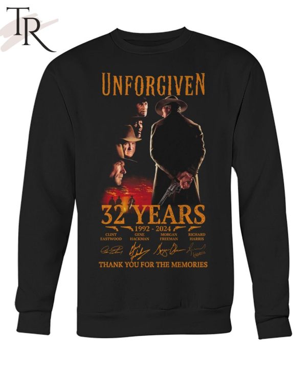 Unforgiven 32 Years 1992 – 2024 Thank You For The Memories T-Shirt