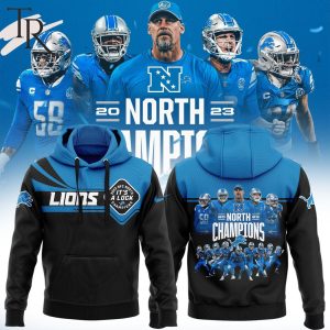 2023 NFC North Champions Detroit Lions It’s A Lock Black – Blue Hoodie, Longpants, Cap