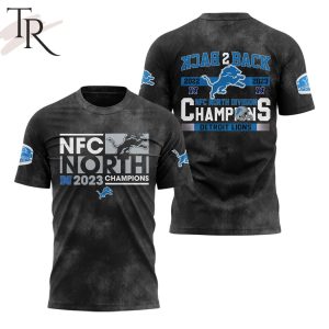 Back To Back 2022 – 2023 NFC North Division Champions Detroit Lions 3D T-Shirt