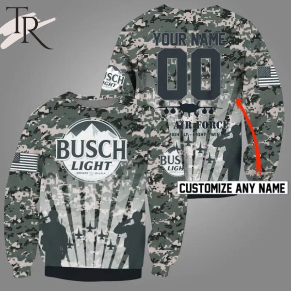Busch Light Personalized Honor US Air Force Veterans 3D Hoodie