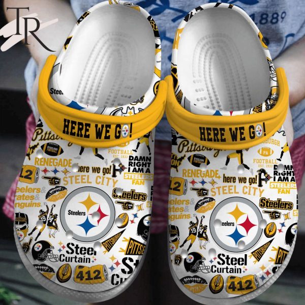 Here We Go Pittsburgh Steelers City Steeler Curtain Crocs