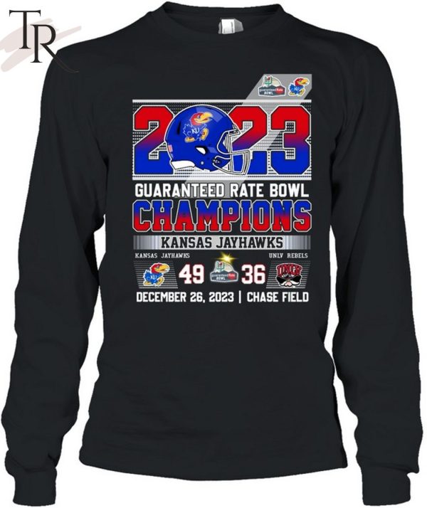 2023 Guaranteed Rate Bowl Champions Kansas Jayhawks 49 – 36 UNLV Rebels December 26, 2023 Chase Field T-Shirt