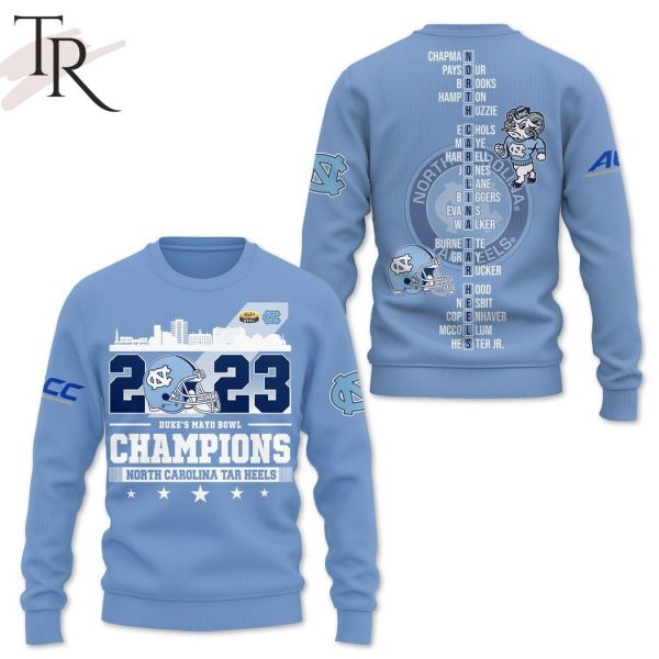 2023 Duke’s Mayo Bowl Champions North Carolina Tar Heels 3D Shirt, Hoodie