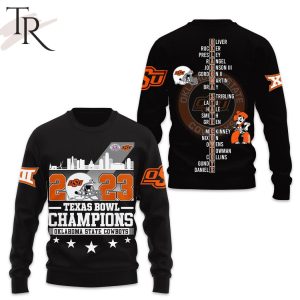 2023 Texas Bowl Champions Oklahoma State Cowboys 3D Shirt, Hoodie – Black
