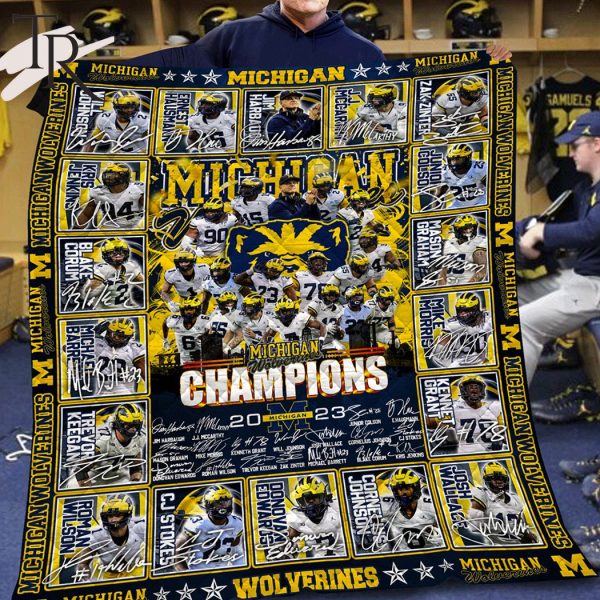 NCAA Michigan Wolverines 2023 Champions Signature Fleece Blanket