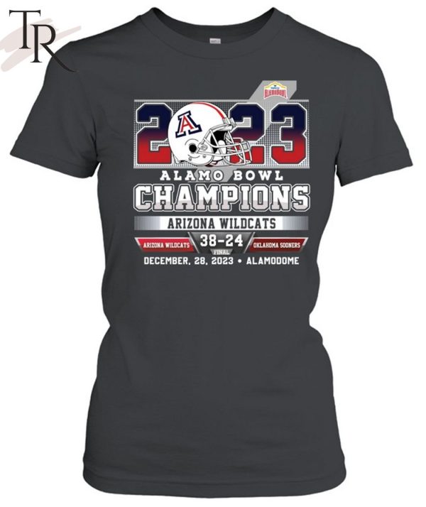 2023 Valero Alamo Bowl Champions Arizona Wildcats 38 – 24 Oklahoma Sooners December 28, 2023 – Alamodome T-Shirt