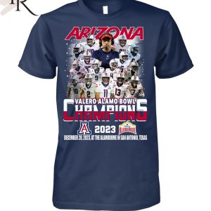 Arizona Wildcats Valero Alamo Bowl Champions At The Alamodome In San Antonio, Texas T-Shirt