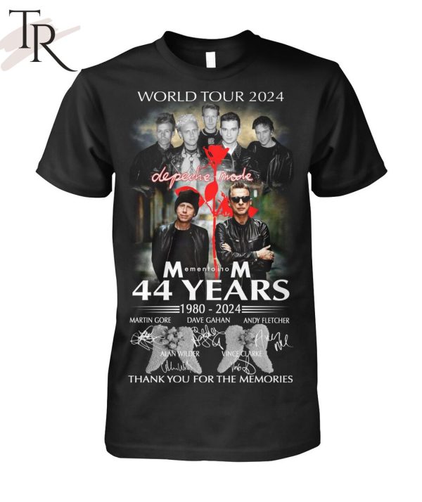 World Tour 2024 Depeche Mode Memento Mori 44 Years 1980 – 2024 Thank You For The Memories T-Shirt