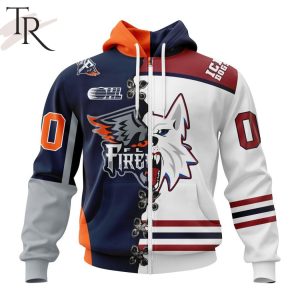 NAHL Fairbanks Ice Dogs Mix OHL Flint Firebirds Personalized Kits Hoodie