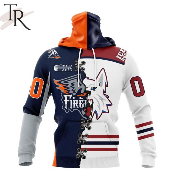 NAHL Fairbanks Ice Dogs Mix OHL Flint Firebirds Personalized Kits Hoodie