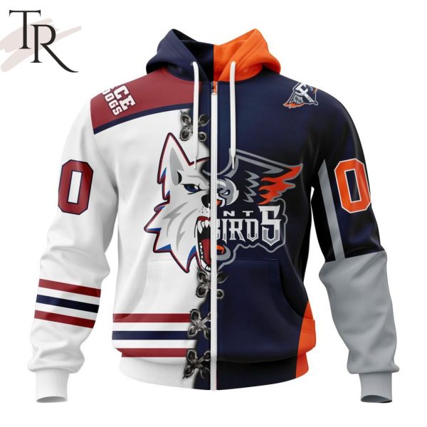 OHL Flint Firebirds Mix NAHL Fairbanks Ice Dogs Personalized Kits Hoodie