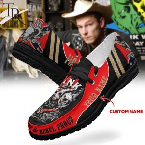 Custom Name Hank Williams III Damn Right, Rebel Proud Hey Dude Shoes