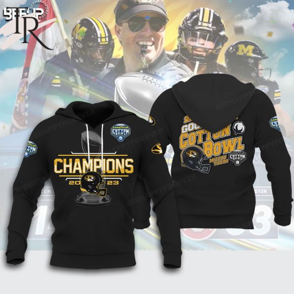 2023 Goodyear Cotton Bowl Champions Mizzou Tigers Hoodie, Longpants, Cap – Black