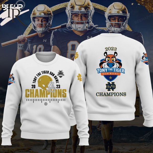 Tony The Tigers Sun Bowl 2023 Champions Notre Dame Fighting Irish Hoodie – White