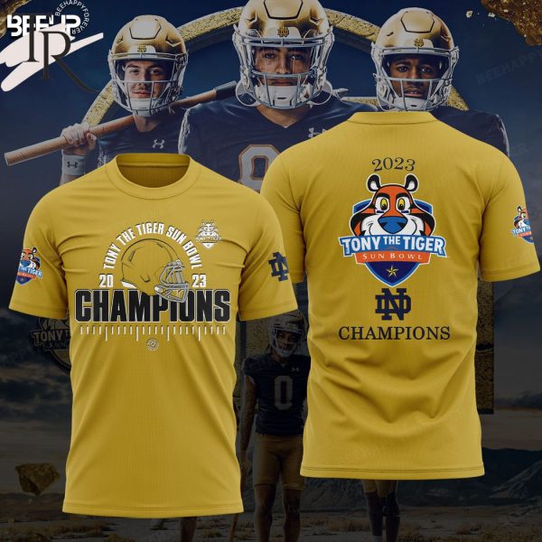 Tony The Tigers Sun Bowl 2023 Champions Notre Dame Fighting Irish Hoodie – Yellow