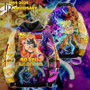 40th Anniversary 1984 – 2024 Dragon Ball Thank You For The Memories 3D Unisex Hoodie