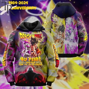 Dragon Ball 40 Years 1984 – 2024 Thank You For The Memories 3D Unisex Hoodie