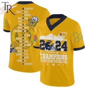 2024 Rose Bowl Game Champions Michigan Wolverines Footbll Jersey – Yellow