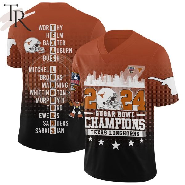 2024 Sugar Bowl Champions Texas Longhorns Football Jersey – Orange, Black