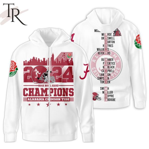 2024 Rose Bowl Game Champions Alabama Crimson Tide 3D Shirt, Hoodie – White