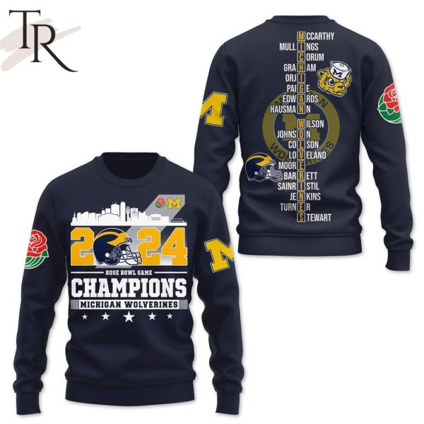 2024 Rose Bowl Game Champions Michigan Wolverines 3D Shirt, Hoodie