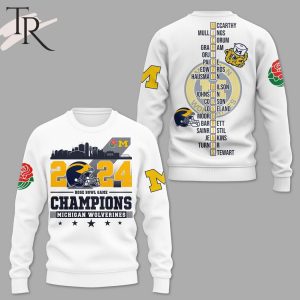 2024 Rose Bowl Game Champions Michigan Wolverines 3D Shirt, Hoodie – White