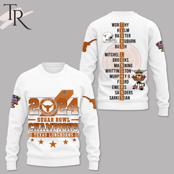 2024 Sugar Bowl Champions Texas Longhorns 3D Shirt, Hoodie – White