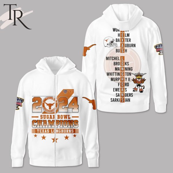 2024 Sugar Bowl Champions Texas Longhorns 3D Shirt, Hoodie – White