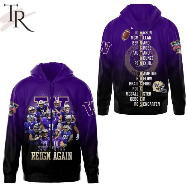 Let Purple Reign Again Washington Huskies 3D Shirt, Hoodie – Purple, Black